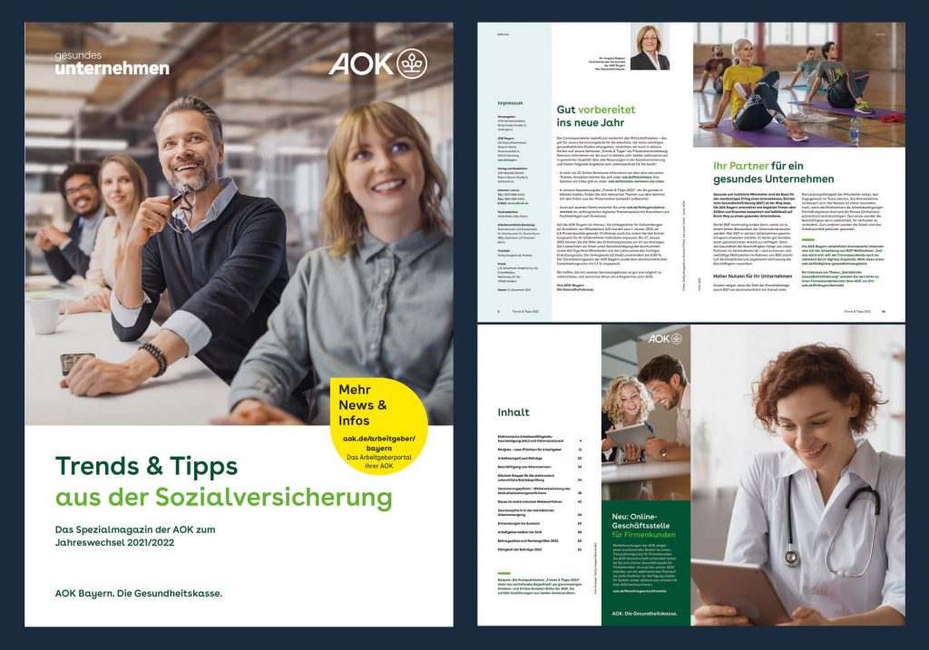 Das Cover von gesundes Unternehmen, einer Zeitschrift der AOK