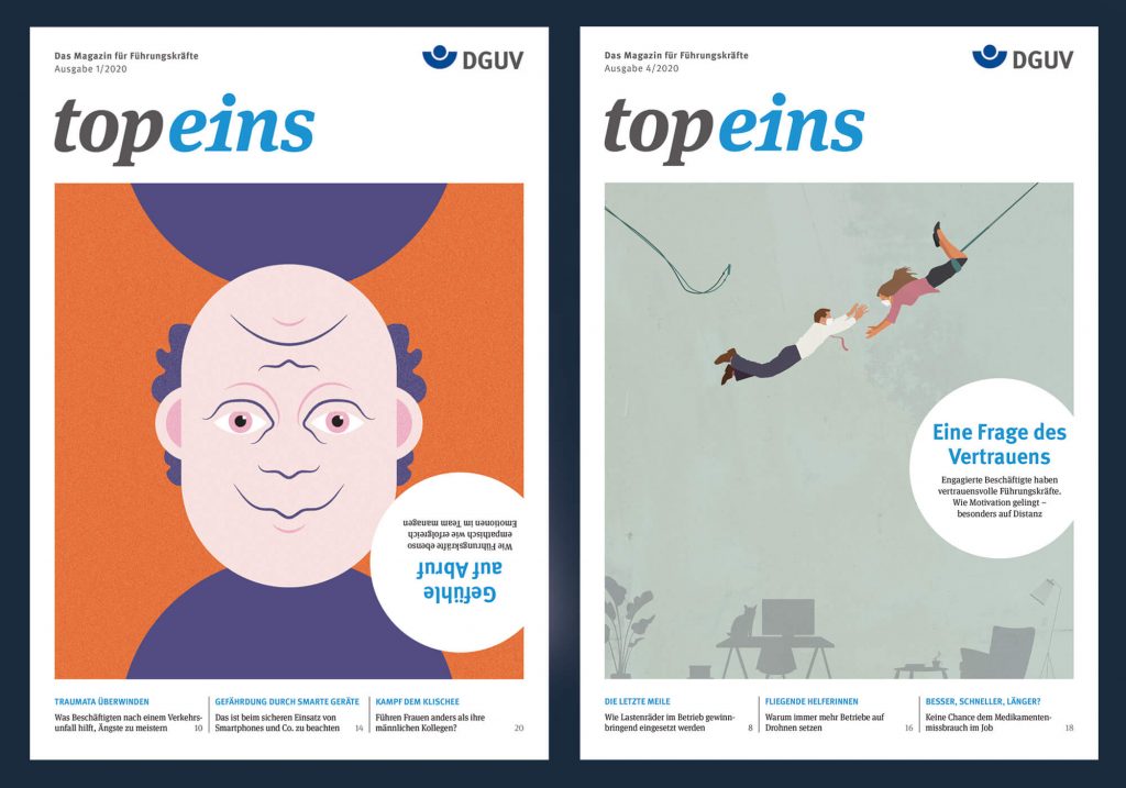 Zwei Zeitschriftencover von topeins